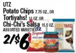 Western Beef UTZ Potato Chips 7.75 OZ., OR Tortiyahs! 11 OZ. OR Chi-Chi's Salsa 15.5 OZ offer