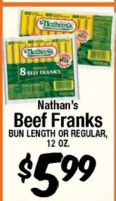 Western Beef Nathan's Beef Franks offer