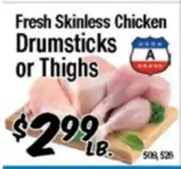 Western Beef Fresh Skinless Chicken Drumsticks or Thighs offer