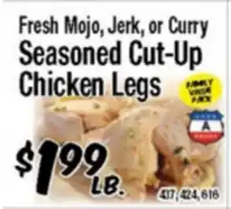 Western Beef Fresh Mojo, Jerk, or Curry Seasoned Cut-Up Chicken Legs offer
