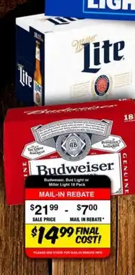 Western Beef Budweiser, Miller Light Or Może Paczka offer