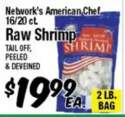 Western Beef Network's American Chef 16/20 ct. Raw Shrimp offer