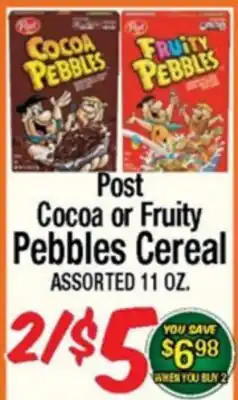 Western Beef Post Cocoa or Fruity Pebbles Cereal offer