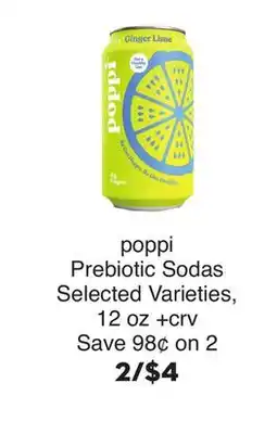 Bristol Farms poppi Prebiotic Sodas offer
