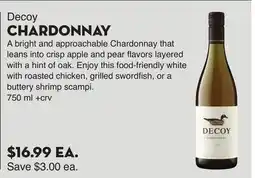 Bristol Farms Decoy CHARDONNAY offer