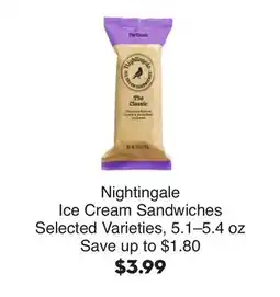 Bristol Farms Nightingale Ice Cream Sandwiches offer
