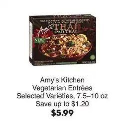 Bristol Farms Amy's Kitchen Vegetarian Entrées offer