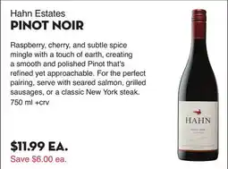 Bristol Farms Hahn Estates PINOT NOIR offer