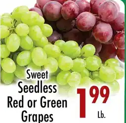 Garden Fresh Market Sweet Seedless Red or Green Grapes offer