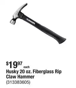 The Home Depot Husky 20 oz. Fiberglass Rip Claw Hammer offer