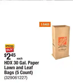 The Home Depot HDX 30 Gal. Paper Lawn and Leaf Bags (5 Count) offer