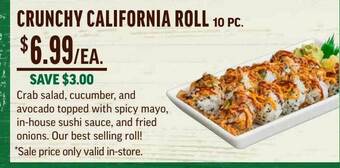 Central Market Crunchy California Roll offer