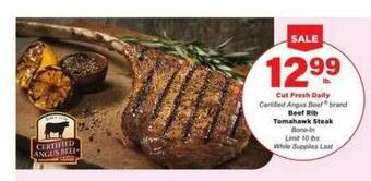 Stater Bros Beef Rib Tomahawk Steak offer