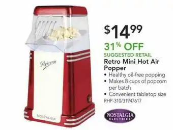 Nebraska Furniture Mart Retro Mini Hot Air Popper offer