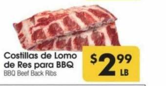 Cardenas Costillas De Lomo De Res Para BBQ BBQ Beef Back Ribs offer