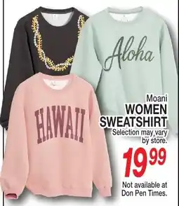 Don Quijote Hawaii Moani women sweatshirt offer