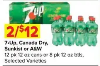 7-up, Canada Dry, Sunkist or A&W