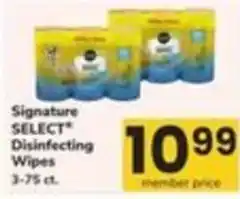 Safeway Signature Select Disinfecting Wipes offer