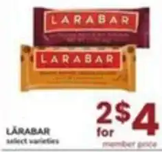 Safeway Larabar select varieties offer