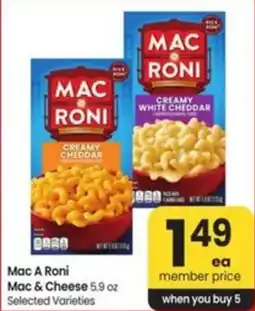 Safeway Mac A Roni Mac & Cheese offer