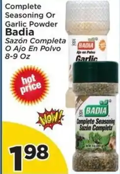 Presidente Badia complete seasoning or garlic powder offer