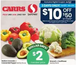 Safeway Carrs Safeway Medium Avocado or Colored Bell Pepper offer