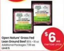 Safeway Open Nature Grass Fed Lean Ground Beef offer