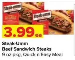 Shop 'n Save Steak-Umm Beef Sandwich Steaks offer
