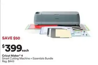 Michaels Cricut Maker 4 Smart Cutting Machine + Essentials Bundle offer
