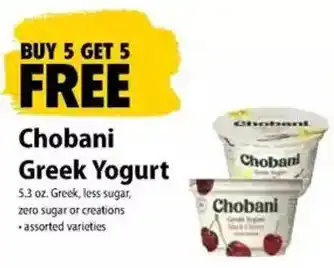 Festival Foods Chobani Greek Yogurt offer