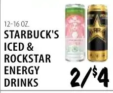 Karns Starbucks iced and rockstar energy drinks offer