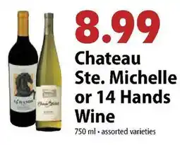 Festival Foods Chateau Ste. Michelle or 14 Hands Wine offer