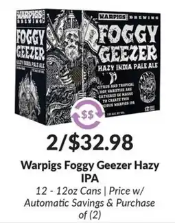 Woodman's Warpigs Foggy Geezer Hazy IPA offer