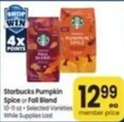 Safeway Starbucks Pumpkin Spice or Fall Blend offer