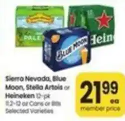 Safeway Sierra Nevada, Blue Moon, Stella Artois or Heineken offer