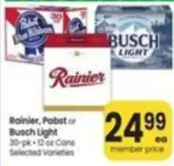 Safeway Rainier, Pabst or Busch Light offer