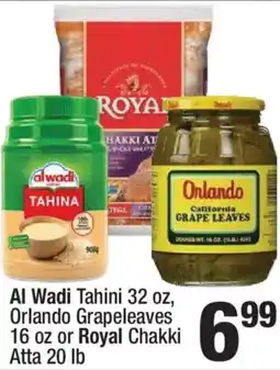 Super King Markets Al Wadi Tahini, Orlando Grapeleaves or Royal Chakki Atta offer