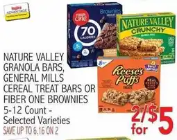 Ingles Markets Nature Valley granola bars, general mills cereal treat bars or fiber one brownies offer