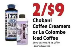 Festival Foods Chobani Coffee Creamers or La Colombe Iced Coffee offer