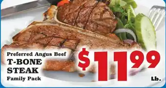 Preferred angus beef t-bone steak