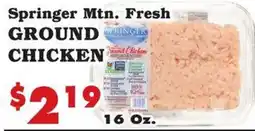 Foodland Springer mtn. fresh ground chicken offer