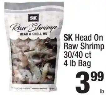Sk head on raw shrimp