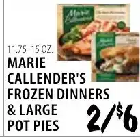 Karns Marie Callender's frozen dinners & large pot pies offer