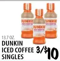 Dunkin iced coffee singles