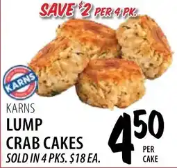Karns Karns lump crab cakes offer