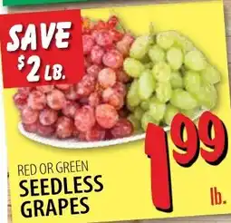 Karns Red or Green Seedless Grapes offer