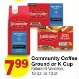 United Supermarkets Community Coffee Ground or K Cup offer