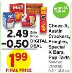 United Supermarkets Cheez-It, Austin Crackers, Pringles, Special K Bars, Pop Tarts offer