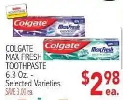 Ingles Markets Colgate max fresh toothpaste offer