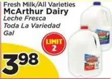 Presidente McArthur Dairy Fresh Milk offer